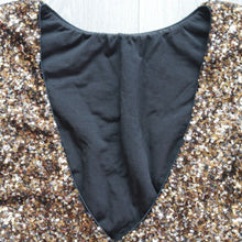 Load image into Gallery viewer, Dress the Population Women Small Bodycon Gold Black Sequin Stretch Long Sleeve