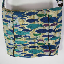 Load image into Gallery viewer, Paul Brent Sun N Sand Tote Handbag Large Blue Green Fish School Crossbody Adjust