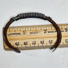 Load image into Gallery viewer, Vtg Copper Cuff Bracelet Brass Wrap Wire Adjust 2.5 in Signed Native American