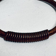 Load image into Gallery viewer, Vintage Copper Cuff Bracelet Large 2.5 i Metal Wrap Detail Adjustable