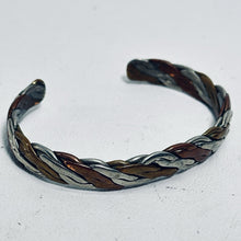 Load image into Gallery viewer, Vtg Copper Sterling Braided Cuff Bracelet Handcrafted Signed D 3 Adjust 2.5 in