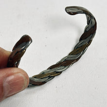 Load image into Gallery viewer, Vtg Copper Sterling Braided Cuff Bracelet Handcrafted Signed D 3 Adjust 2.5 in