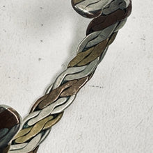 Load image into Gallery viewer, Vtg Copper Sterling Braided Cuff Bracelet Handcrafted Signed D 3 Adjust 2.5 in