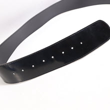 Load image into Gallery viewer, Vtg Astor Waist Belts M Black Faux Patent Leather Covered Buckle Wide