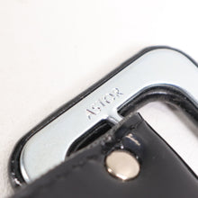 Load image into Gallery viewer, Vtg Astor Waist Belts M Black Faux Patent Leather Covered Buckle Wide