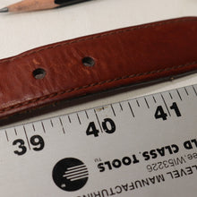 Load image into Gallery viewer, Talbots Golf Belt M Ivory Cotton Brown Leather Trim Brass Buckle Adjust