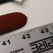 Load image into Gallery viewer, Talbots Golf Belt M Ivory Cotton Brown Leather Trim Brass Buckle Adjust