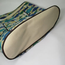 Load image into Gallery viewer, Paul Brent Sun N Sand Tote Handbag Large Blue Green Fish School Crossbody Adjust