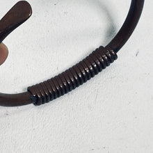 Load image into Gallery viewer, Vtg Copper Cuff Bracelet Wrap Wire Detail 2.5 in Signed B Native American