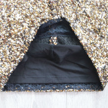 Load image into Gallery viewer, Dress the Population Women Small Bodycon Gold Black Sequin Stretch Long Sleeve