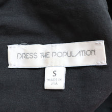 Load image into Gallery viewer, Dress the Population Women Small Bodycon Gold Black Sequin Stretch Long Sleeve
