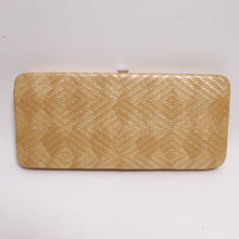 Load image into Gallery viewer, Rolfs Clutch Wallet Women Natural Straw Weave Hinged Hard Case Cards Cash Coin
