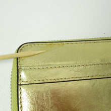 Load image into Gallery viewer, Lodis Wallet Women Small Gold Leather Zip Around Bifold Clutch ID Cards Coin
