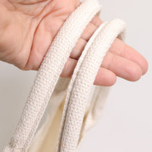 Load image into Gallery viewer, Jute Burlap Tote Bag Small Ivory Covered Handles Laminated LIning 12X10

