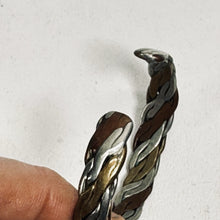 Load image into Gallery viewer, Vtg Copper Sterling Braided Cuff Bracelet Handcrafted Signed D 3 Adjust 2.5 in
