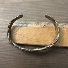 Load image into Gallery viewer, Vtg Copper Sterling Braided Cuff Bracelet Handcrafted Signed D 3 Adjust 2.5 in
