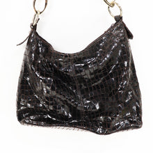 Load image into Gallery viewer, Leather Croc Embossed Hobo Handbag Women Brown Oxblood Purse Shoulder Bag
