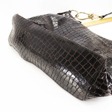 Load image into Gallery viewer, Leather Croc Embossed Hobo Handbag Women Brown Oxblood Purse Shoulder Bag
