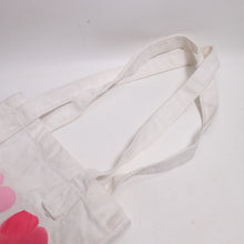 Load image into Gallery viewer, Heart Canvas Tote Small White Pink Love Shoulder Handles Foldable Carryall

