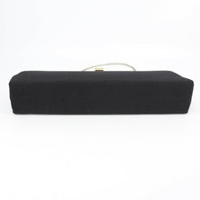 Load image into Gallery viewer, Vtg Evening Clutch Handbag Small Black Satchel Purse Bag Red White Lined Chain
