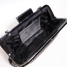 Load image into Gallery viewer, Inc Rhinestone Crossbody Handbag S Silver Black Blink Evening Purse Clutch Bag
