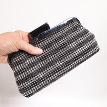 Load image into Gallery viewer, Inc Rhinestone Crossbody Handbag S Silver Black Blink Evening Purse Clutch Bag
