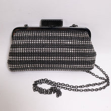 Load image into Gallery viewer, Inc Rhinestone Crossbody Handbag S Silver Black Blink Evening Purse Clutch Bag
