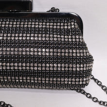 Load image into Gallery viewer, Inc Rhinestone Crossbody Handbag S Silver Black Blink Evening Purse Clutch Bag
