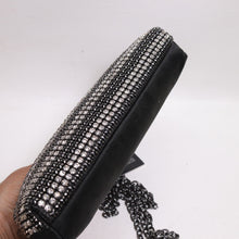 Load image into Gallery viewer, Inc Rhinestone Crossbody Handbag S Silver Black Blink Evening Purse Clutch Bag
