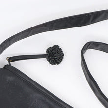 Load image into Gallery viewer, Vtg Sharif Handbag M Black Leather Square Bead Lined Retro Purse Shoulder Bag
