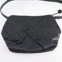 Load image into Gallery viewer, Vtg Sharif Handbag M Black Leather Square Bead Lined Retro Purse Shoulder Bag
