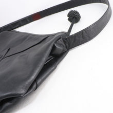Load image into Gallery viewer, Vtg Sharif Handbag M Black Leather Square Bead Lined Retro Purse Shoulder Bag
