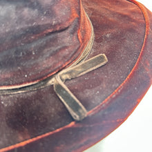 Load image into Gallery viewer, Vtg Garolner Velvet Hat Women 22 Brown Short Rear Wide Side Front Brim Netting
