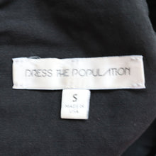 Load image into Gallery viewer, Dress the Population Women Small Bodycon Gold Black Sequin Stretch Long Sleeve
